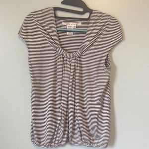 White/gray striped blouse
